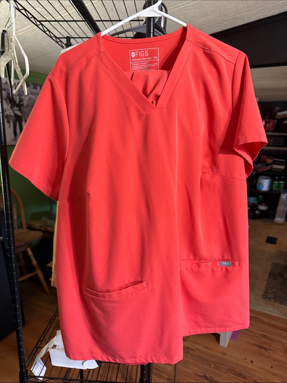 FIGS Coral  V-Neck Medical Scrub Top and jogger pants